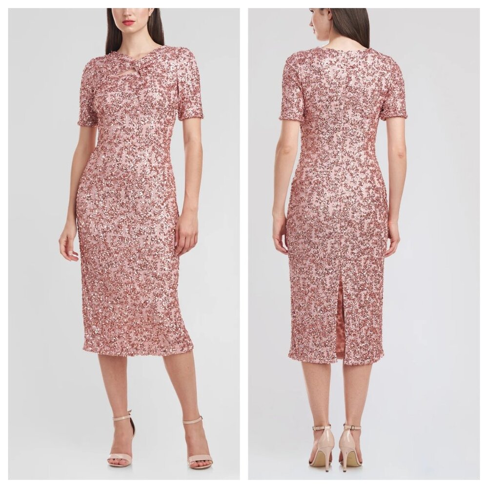 JS Collections Farrah Tea-Length Sequin Midi Dress Blus